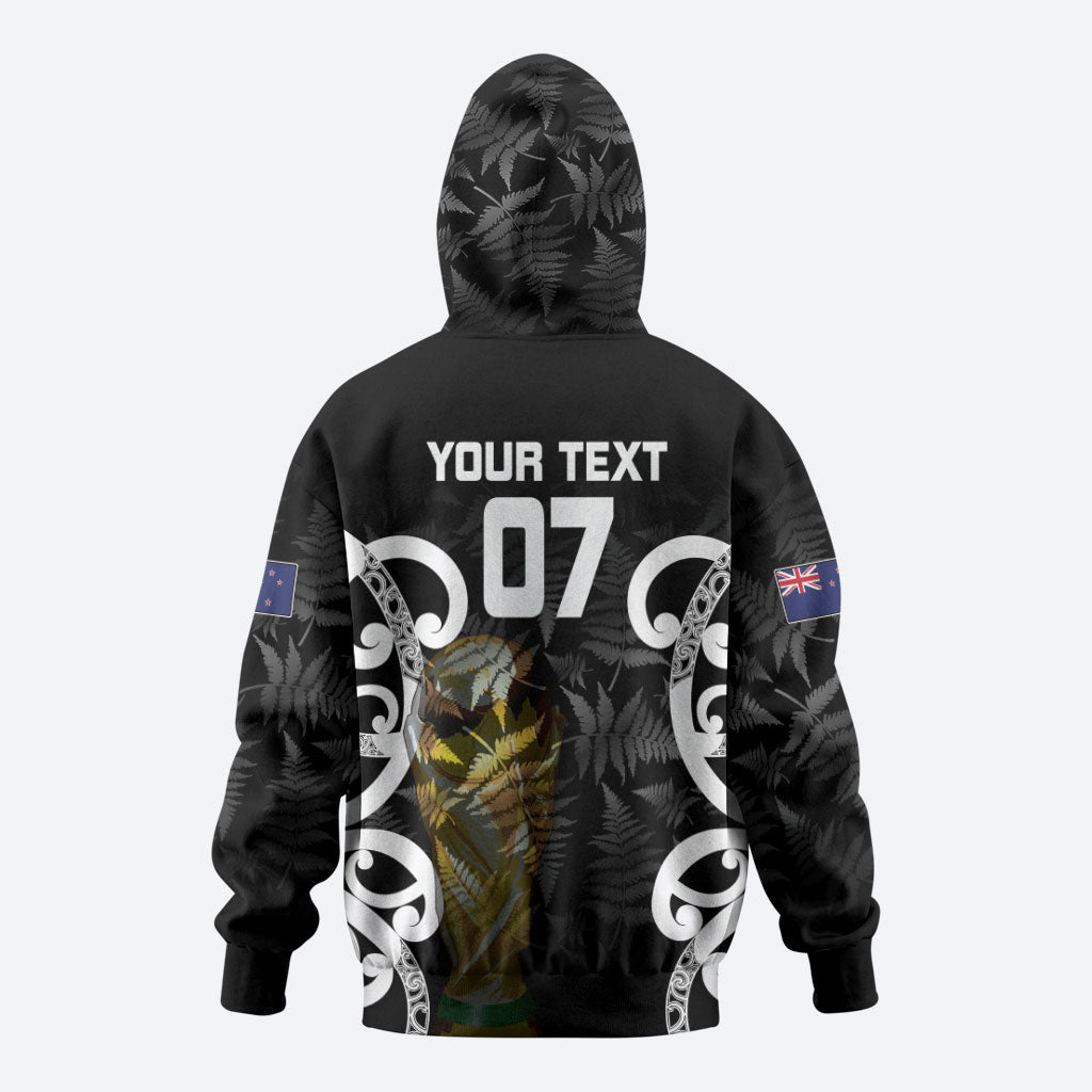 New Zealand WC2026 Custom Black Hoodie Silver Fern LT7 - Polynesian Pride