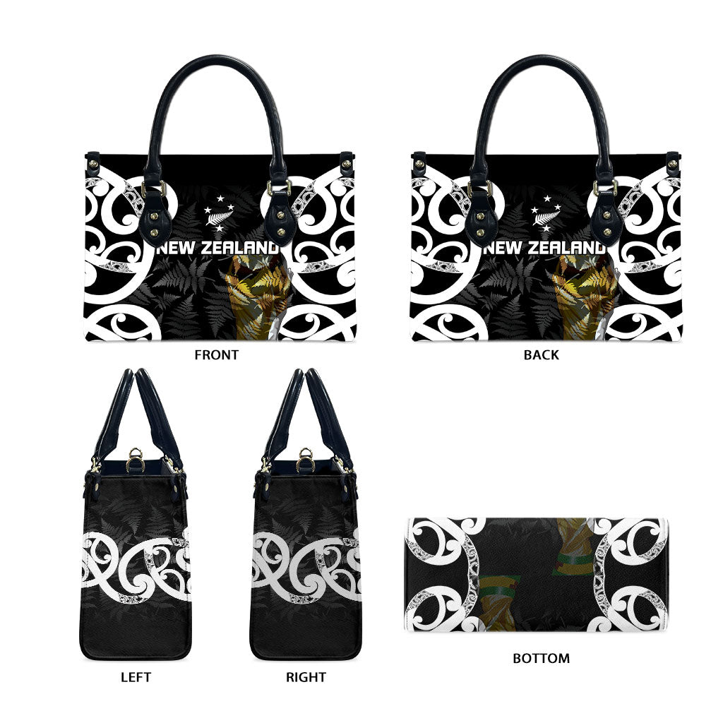New Zealand WC2026 Black Leather Bag Silver Fern LT7 - Polynesian Pride