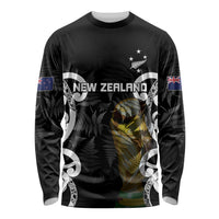 New Zealand WC2026 Custom Black Long Sleeve Shirt Silver Fern LT7 Unisex Black - Polynesian Pride