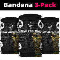 New Zealand WC2026 Black Neck Gaiter Silver Fern LT7 package One Size: 25*50cm Black - Polynesian Pride