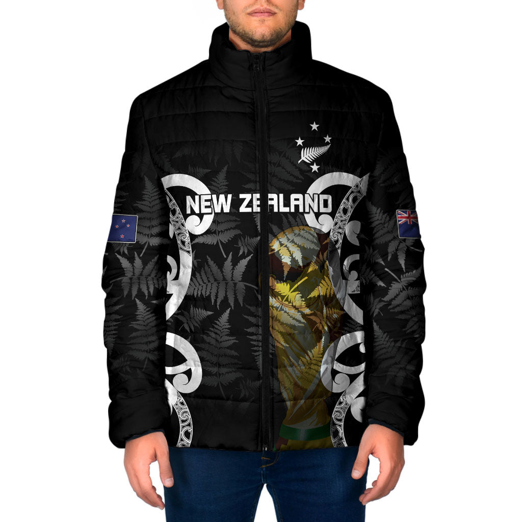 New Zealand WC2026 Custom Black Padded Jacket Silver Fern LT7 Men Black - Polynesian Pride