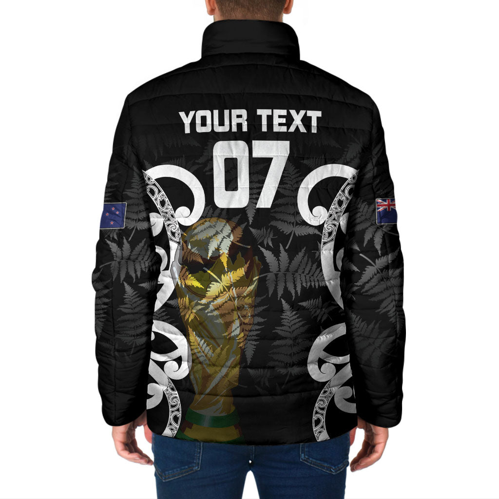 New Zealand WC2026 Custom Black Padded Jacket Silver Fern LT7 - Polynesian Pride