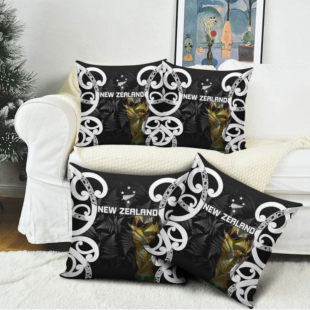 New Zealand WC2026 Black Pillow Cover Silver Fern LT7 - Polynesian Pride