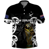 New Zealand WC2026 Custom Black Polo Shirt Silver Fern LT7 Black - Polynesian Pride