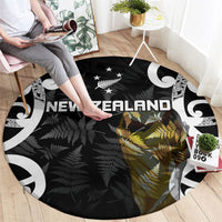 New Zealand WC2026 Black Round Carpet Silver Fern LT7 - Polynesian Pride