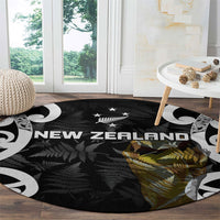 New Zealand WC2026 Black Round Carpet Silver Fern LT7 - Polynesian Pride