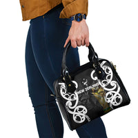 New Zealand WC2026 Black Shoulder Handbag Silver Fern LT7 - Polynesian Pride