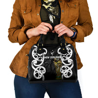 New Zealand WC2026 Black Shoulder Handbag Silver Fern LT7 - Polynesian Pride