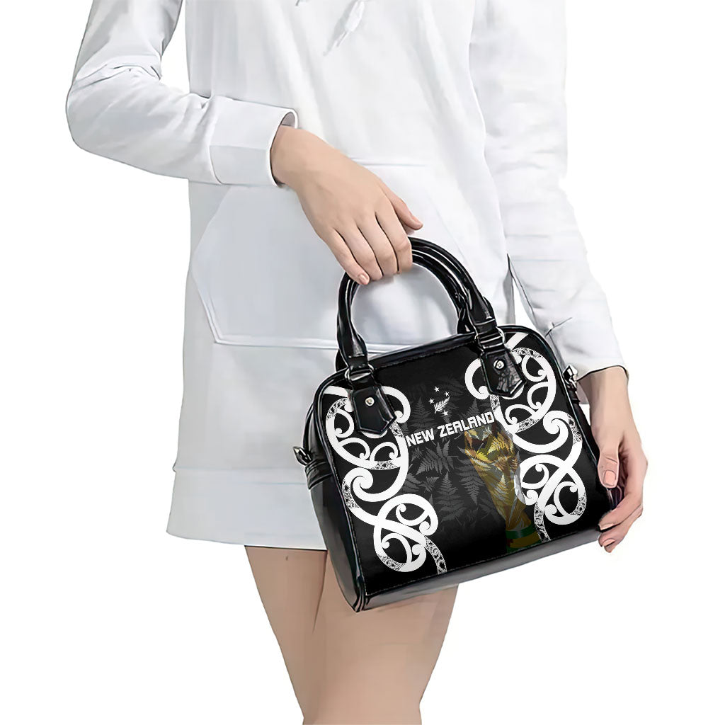 New Zealand WC2026 Black Shoulder Handbag Silver Fern LT7 - Polynesian Pride