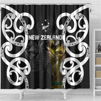 New Zealand WC2026 Black Shower Curtain Silver Fern LT7 - Polynesian Pride