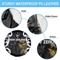 New Zealand WC2026 Black Spare Tire Cover Silver Fern LT7 - Polynesian Pride