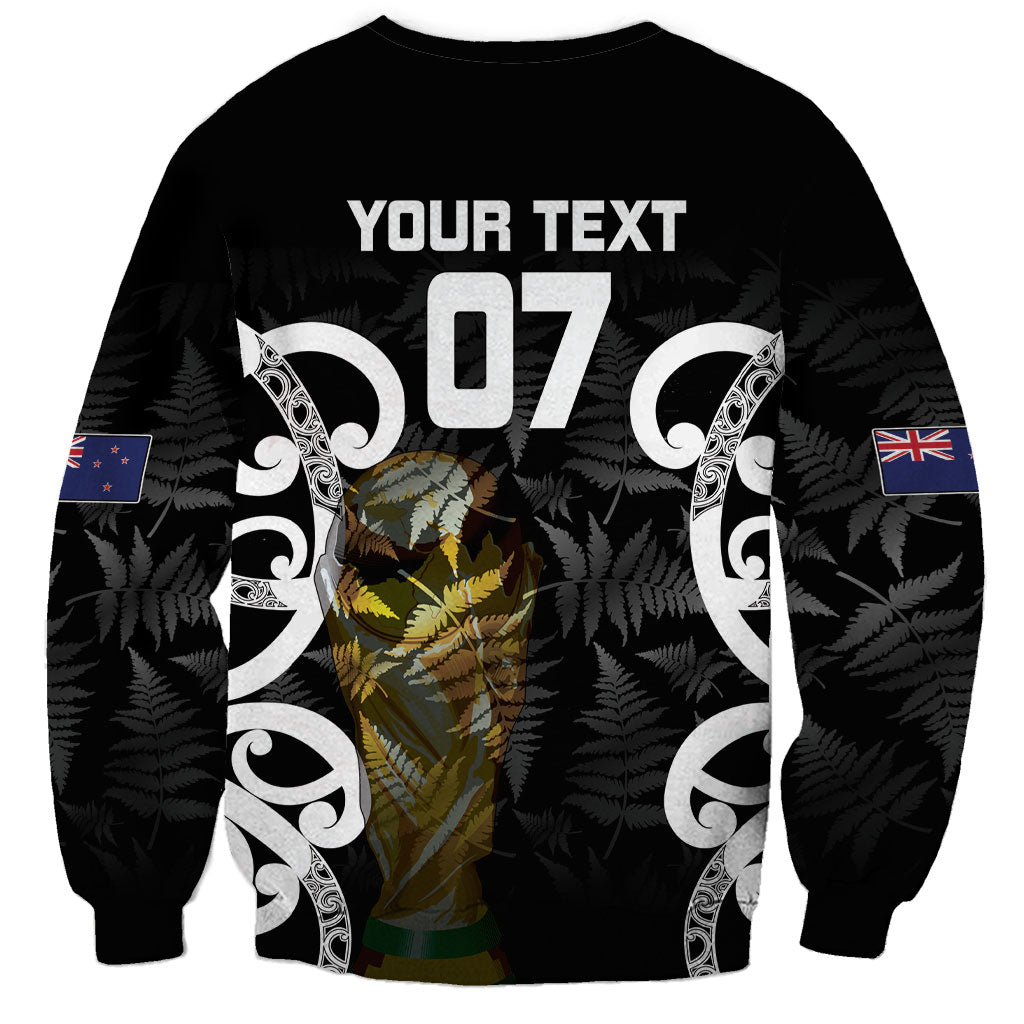 New Zealand WC2026 Custom Black Sweatshirt Silver Fern LT7 - Polynesian Pride