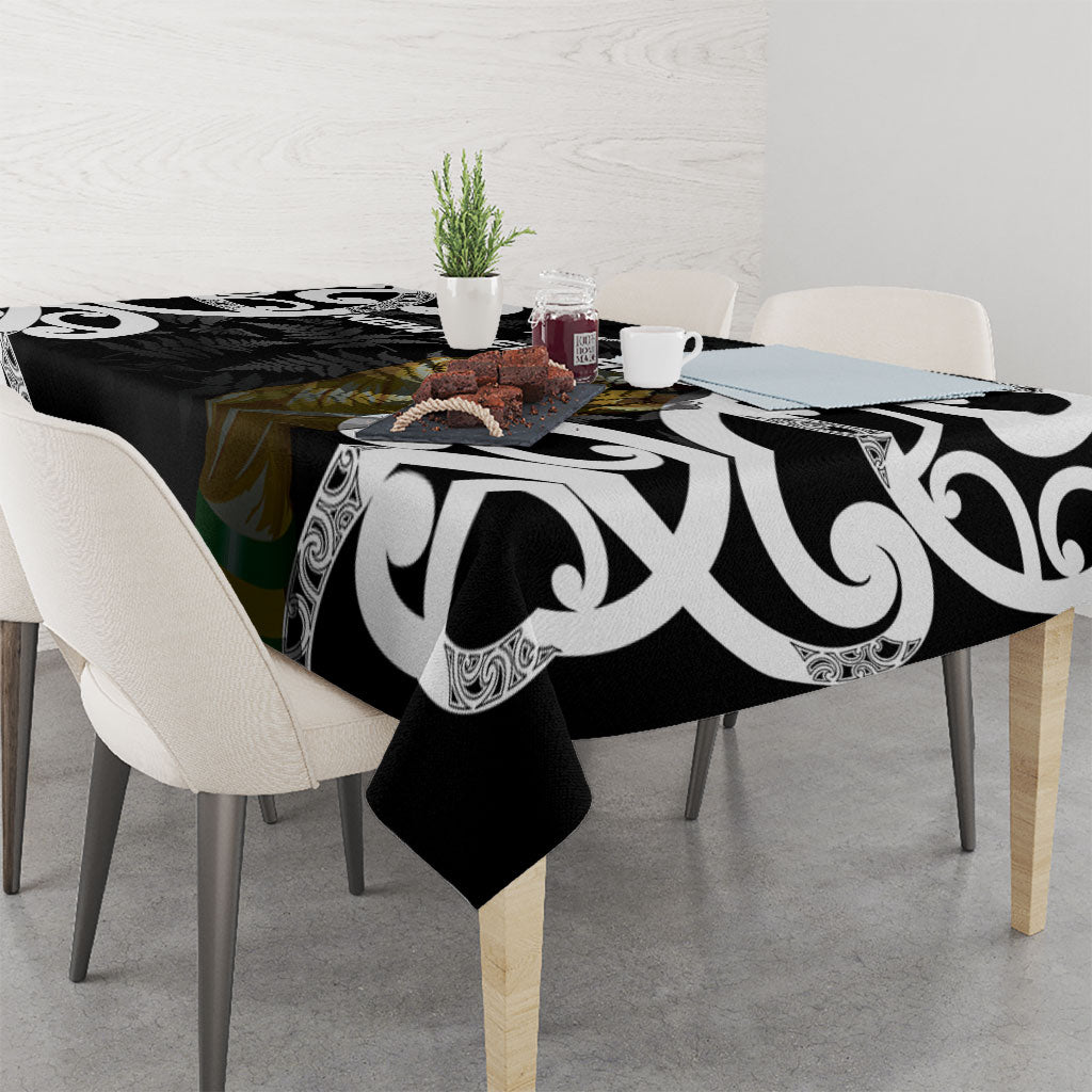 New Zealand WC2026 Black Tablecloth Silver Fern LT7 - Polynesian Pride