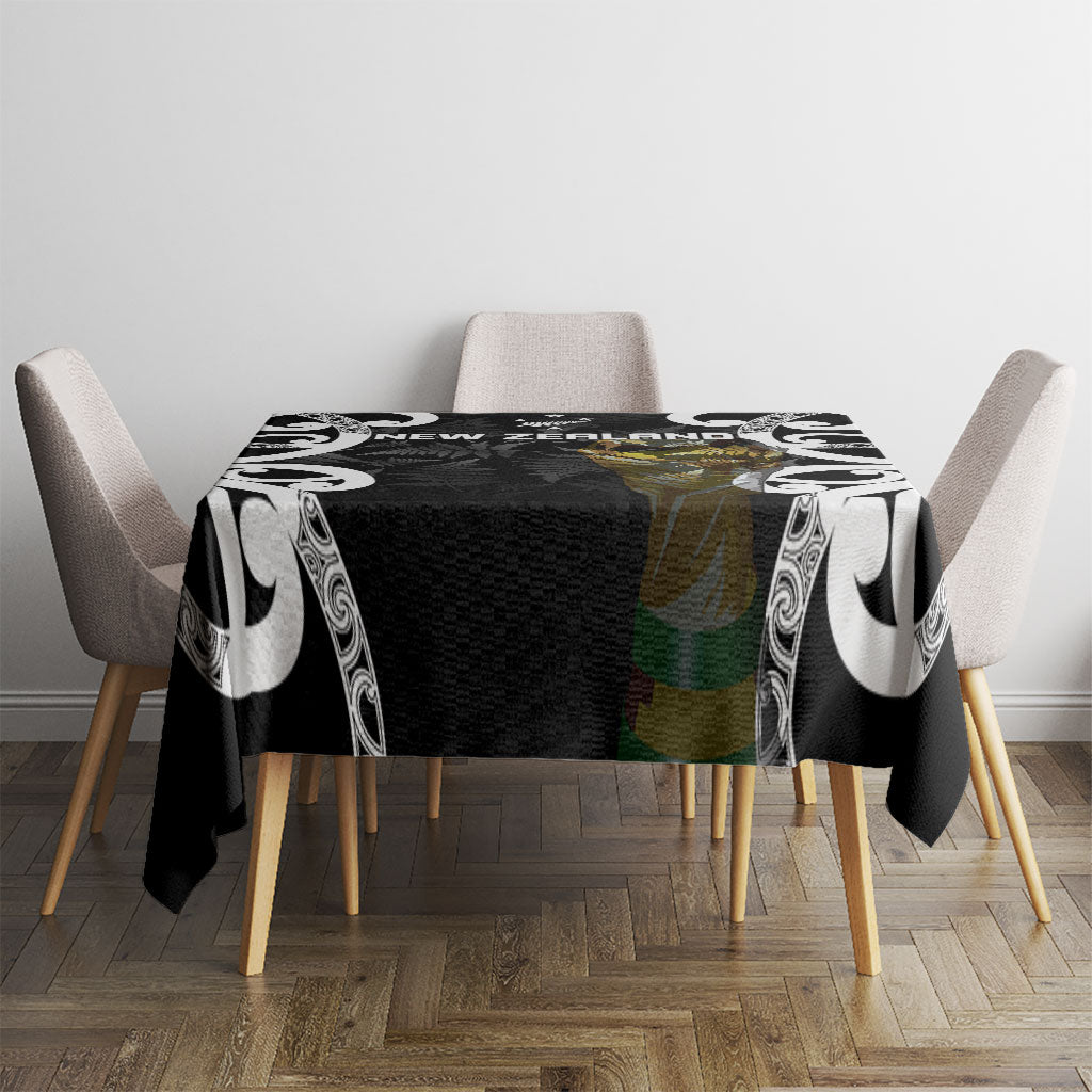 New Zealand WC2026 Black Tablecloth Silver Fern LT7 - Polynesian Pride