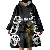 New Zealand WC2026 Custom Black Wearable Blanket Hoodie Silver Fern LT7 - Polynesian Pride