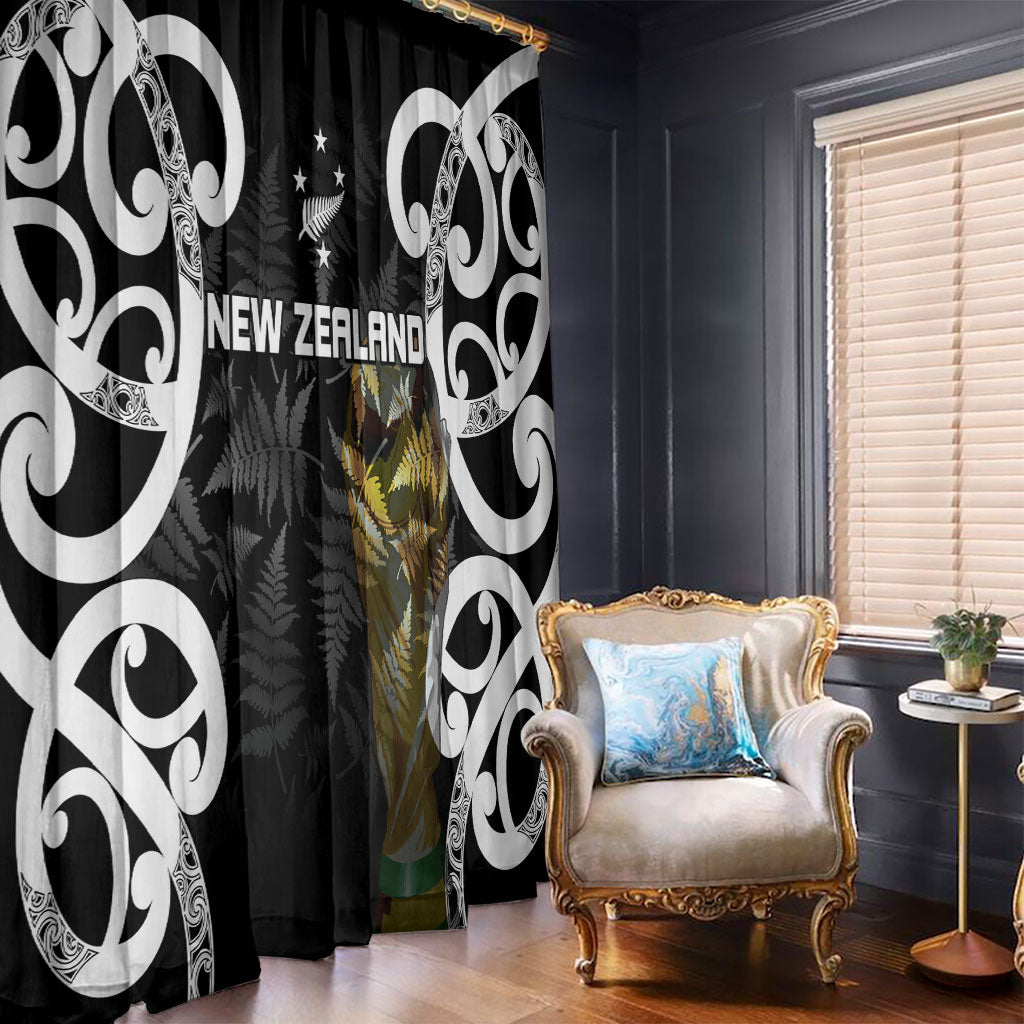 New Zealand WC2026 Black Window Curtain Silver Fern LT7 - Polynesian Pride
