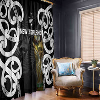 New Zealand WC2026 Black Window Curtain Silver Fern LT7 - Polynesian Pride