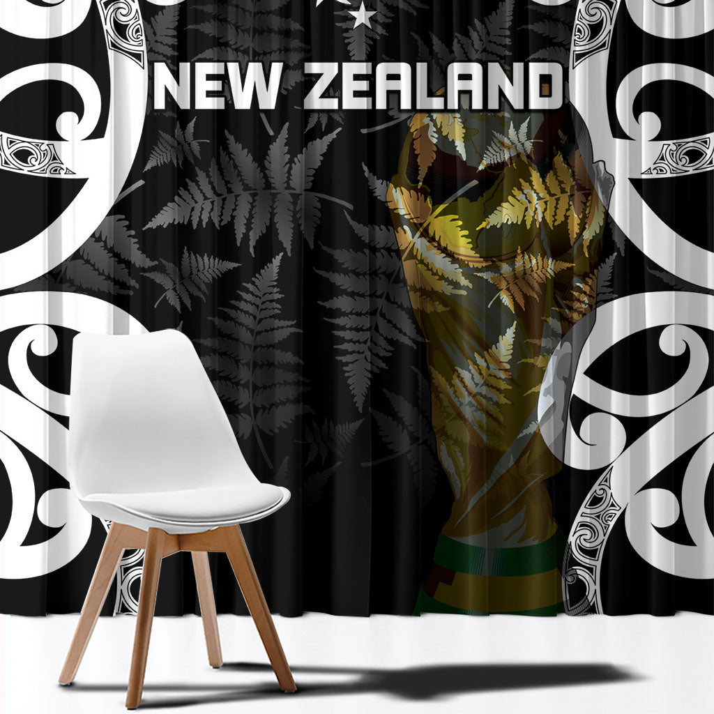New Zealand WC2026 Black Window Curtain Silver Fern LT7 - Polynesian Pride