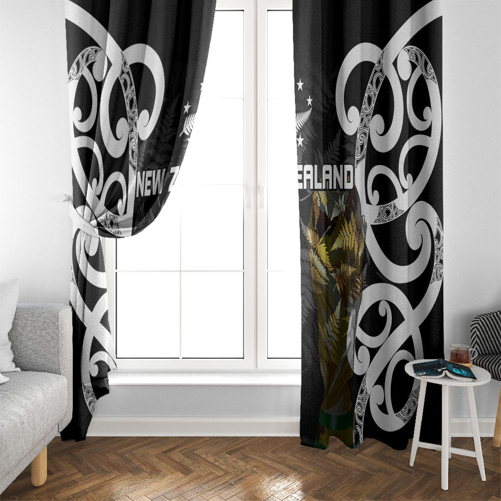 New Zealand WC2026 Black Window Curtain Silver Fern LT7 - Polynesian Pride