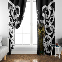 New Zealand WC2026 Black Window Curtain Silver Fern LT7 - Polynesian Pride
