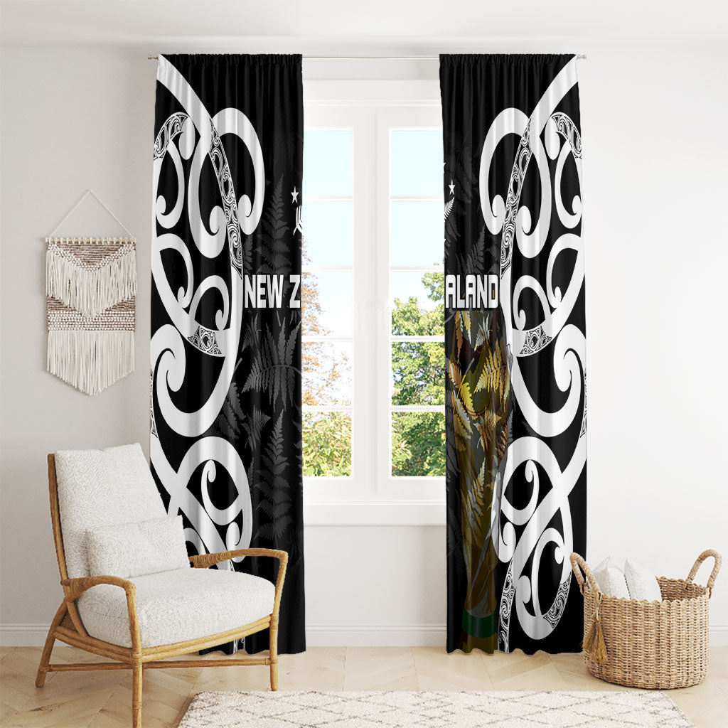 New Zealand WC2026 Black Window Curtain Silver Fern LT7 - Polynesian Pride