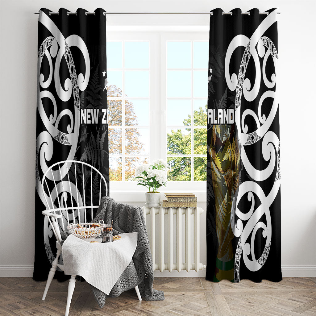 New Zealand WC2026 Black Window Curtain Silver Fern LT7 - Polynesian Pride