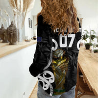 New Zealand WC2026 Custom Black Women Casual Shirt Silver Fern LT7 - Polynesian Pride