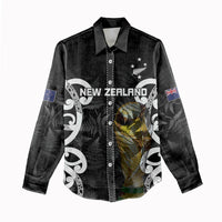 New Zealand WC2026 Custom Black Women Casual Shirt Silver Fern LT7 - Polynesian Pride