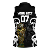 New Zealand WC2026 Custom Black Women Sleeveless Polo Shirt Silver Fern LT7 - Polynesian Pride