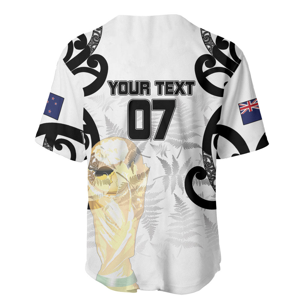 New Zealand WC2026 Custom White Baseball Jersey Silver Fern LT7 - Polynesian Pride