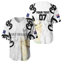 New Zealand WC2026 Custom White Baseball Jersey Silver Fern LT7 - Polynesian Pride