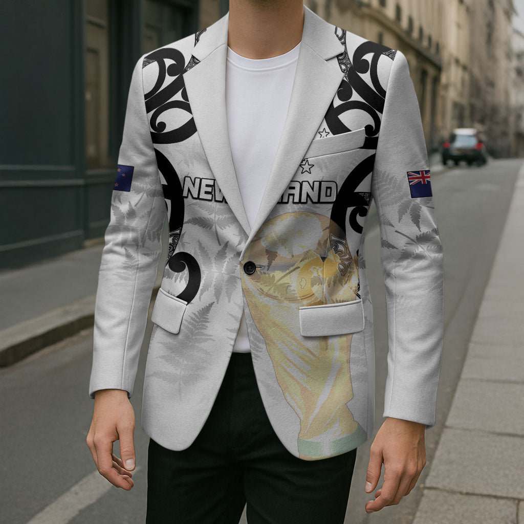 New Zealand WC2026 Custom White Blazer Silver Fern LT7 - Polynesian Pride