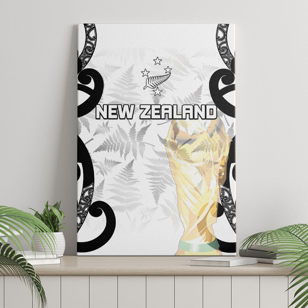New Zealand WC2026 White Canvas Wall Art Silver Fern LT7 - Polynesian Pride