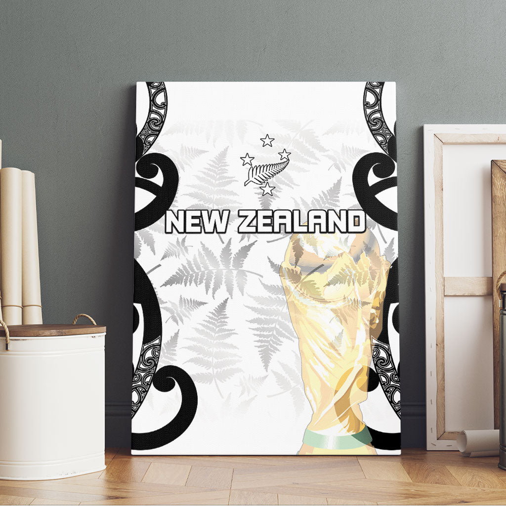 New Zealand WC2026 White Canvas Wall Art Silver Fern LT7 - Polynesian Pride