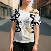 New Zealand WC2026 Custom White Cross Shoulder Shirt Silver Fern LT7 - Polynesian Pride