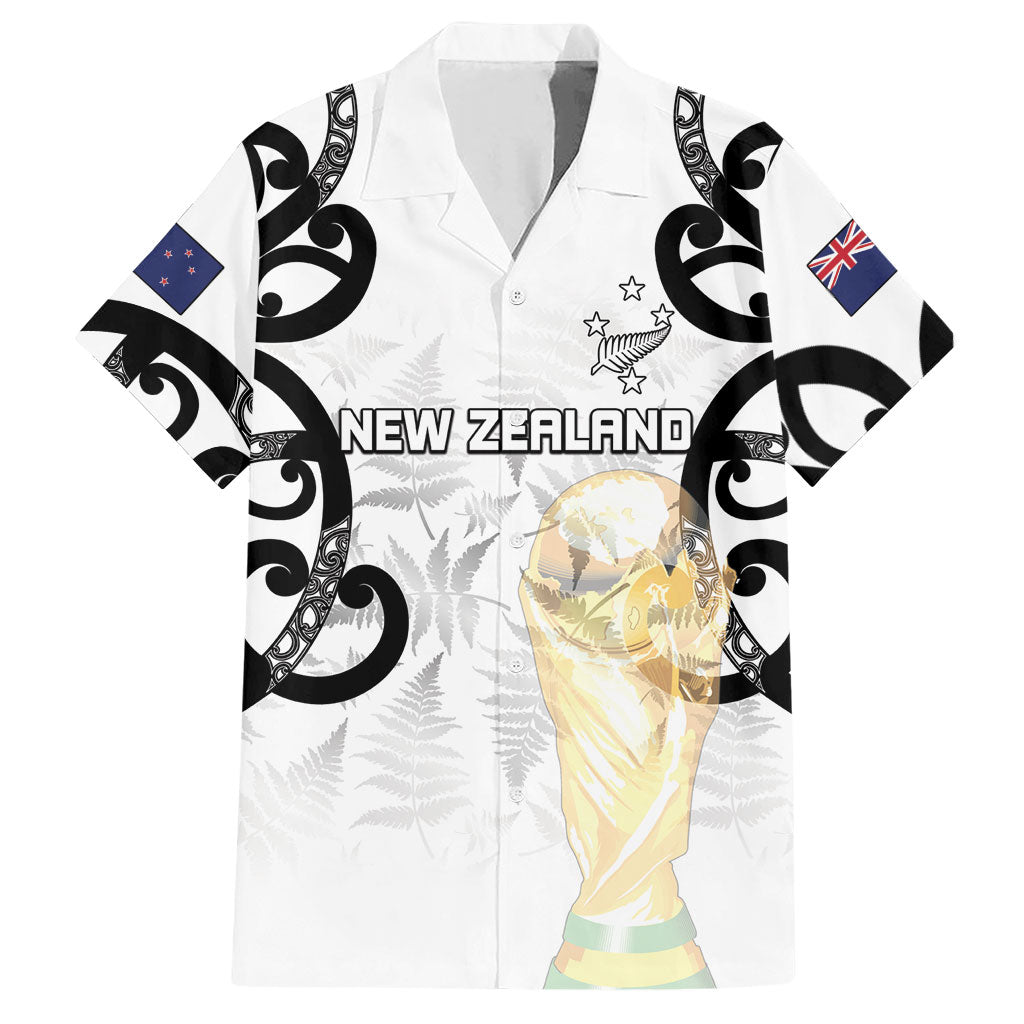 New Zealand WC2026 Custom White Hawaiian Shirt Silver Fern LT7 White - Polynesian Pride