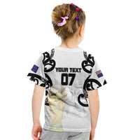 New Zealand WC2026 Custom White Kid T Shirt Silver Fern LT7 - Polynesian Pride