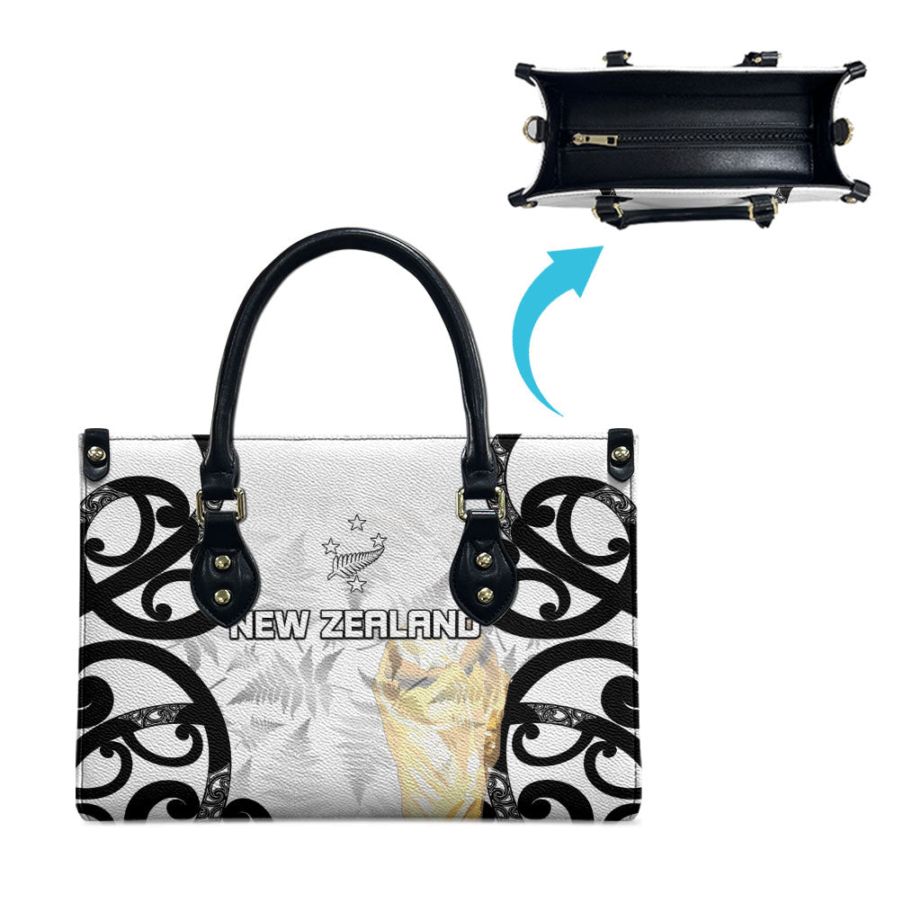 New Zealand WC2026 White Leather Bag Silver Fern LT7 - Polynesian Pride