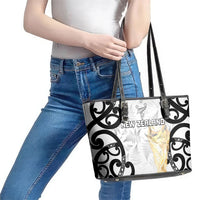 New Zealand WC2026 White Leather Tote Bag Silver Fern LT7 - Polynesian Pride