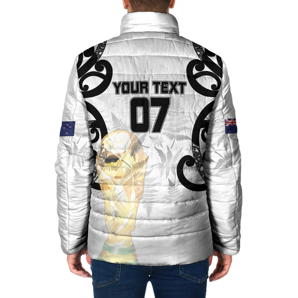 New Zealand WC2026 Custom White Padded Jacket Silver Fern LT7 - Polynesian Pride