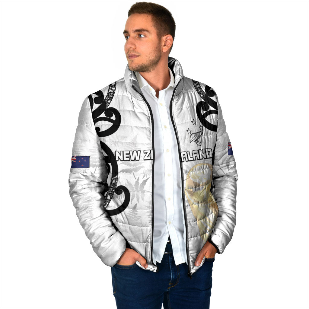 New Zealand WC2026 Custom White Padded Jacket Silver Fern LT7 - Polynesian Pride