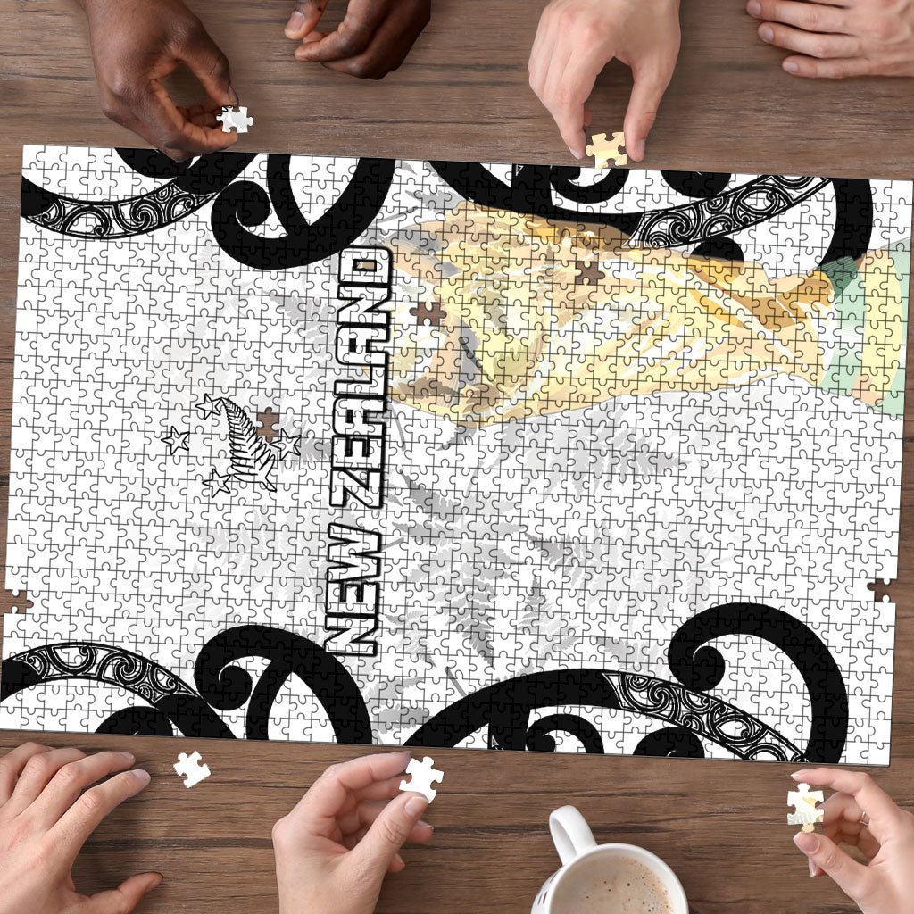New Zealand WC2026 White Puzzle Silver Fern LT7 - Polynesian Pride