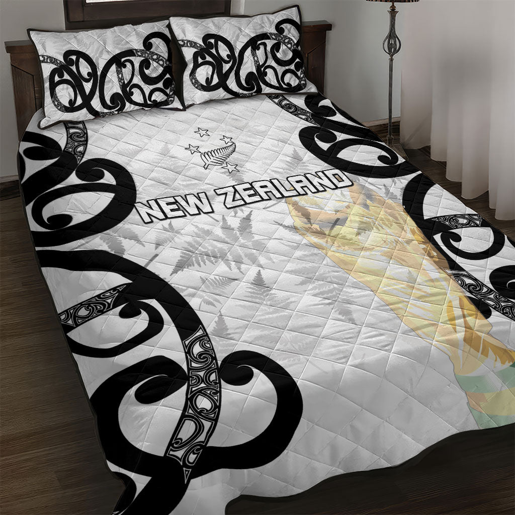 New Zealand WC2026 White Quilt Bed Set Silver Fern LT7 White - Polynesian Pride