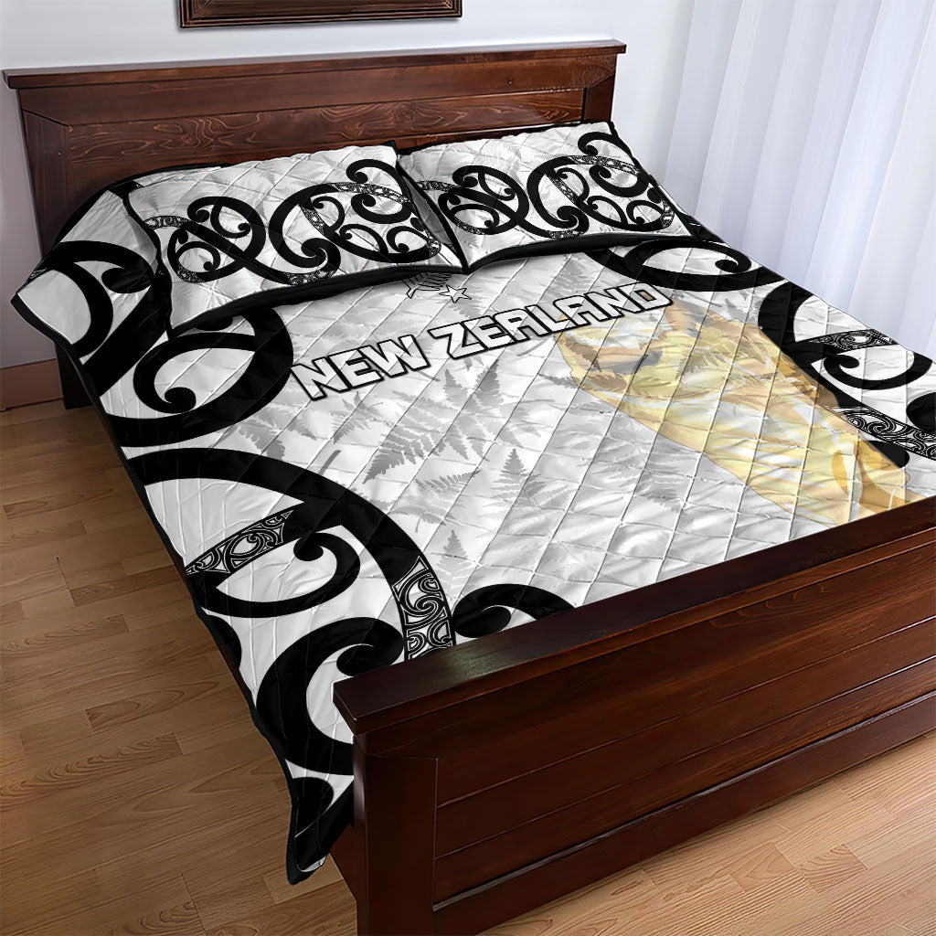 New Zealand WC2026 White Quilt Bed Set Silver Fern LT7 - Polynesian Pride