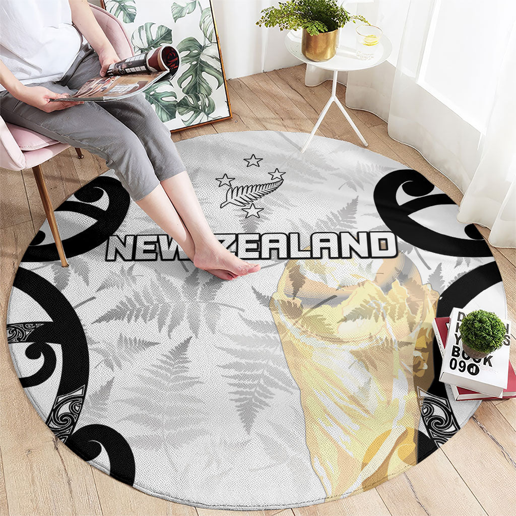 New Zealand WC2026 White Round Carpet Silver Fern LT7 - Polynesian Pride