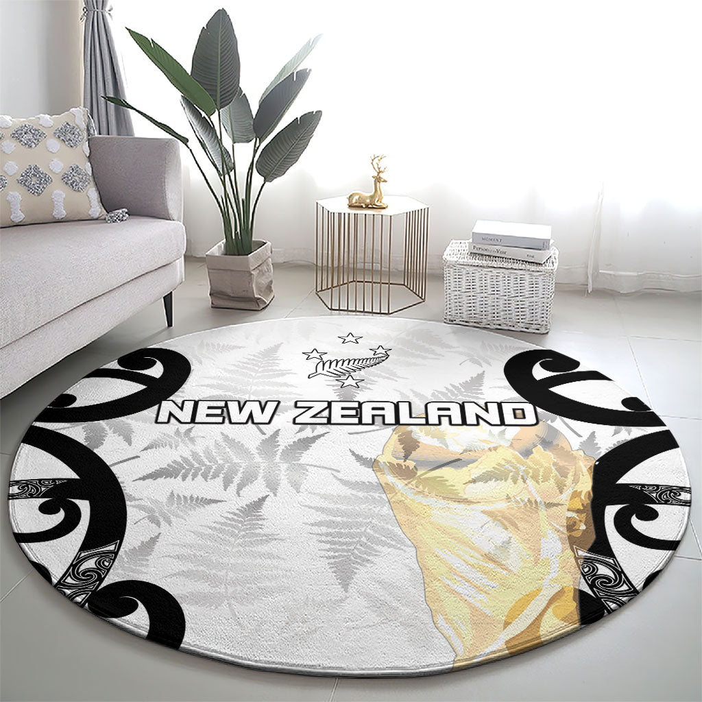 New Zealand WC2026 White Round Carpet Silver Fern LT7 - Polynesian Pride