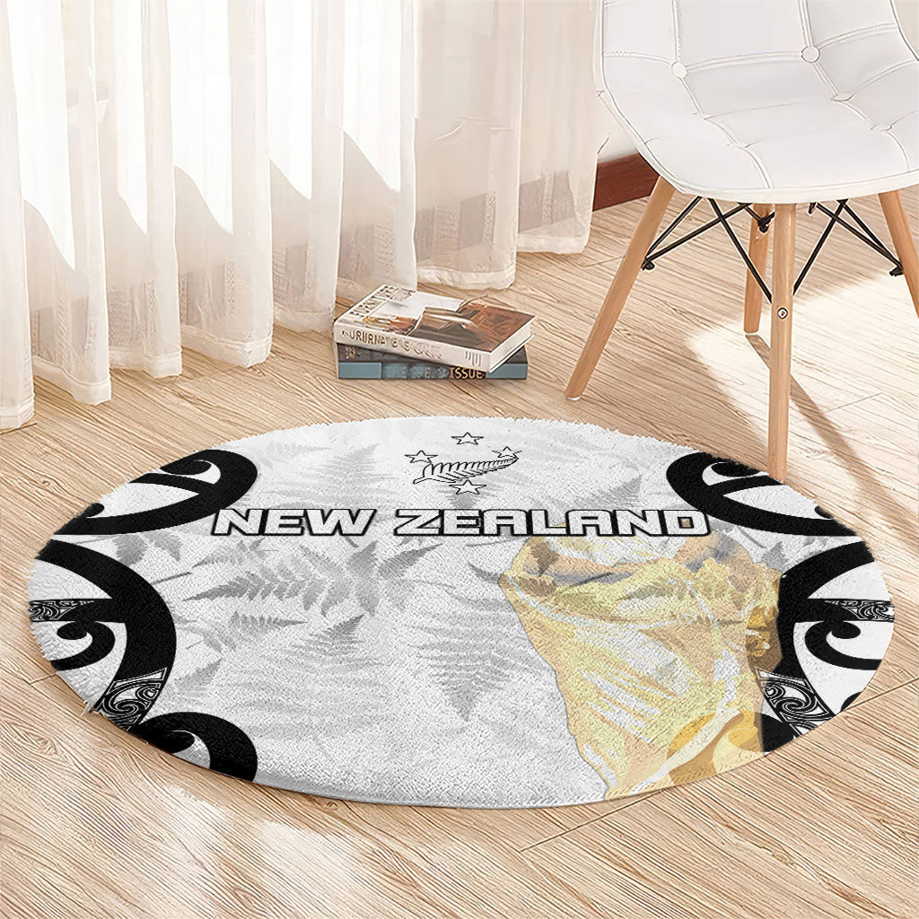 New Zealand WC2026 White Round Carpet Silver Fern LT7 - Polynesian Pride