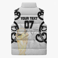 New Zealand WC2026 Custom White Sleeveless Puffer Jacket Silver Fern LT7 - Polynesian Pride