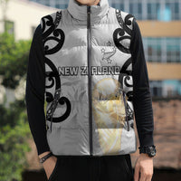 New Zealand WC2026 Custom White Sleeveless Puffer Jacket Silver Fern LT7 - Polynesian Pride