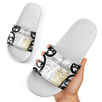 New Zealand WC2026 White Slide Sandals Silver Fern LT7 - Polynesian Pride